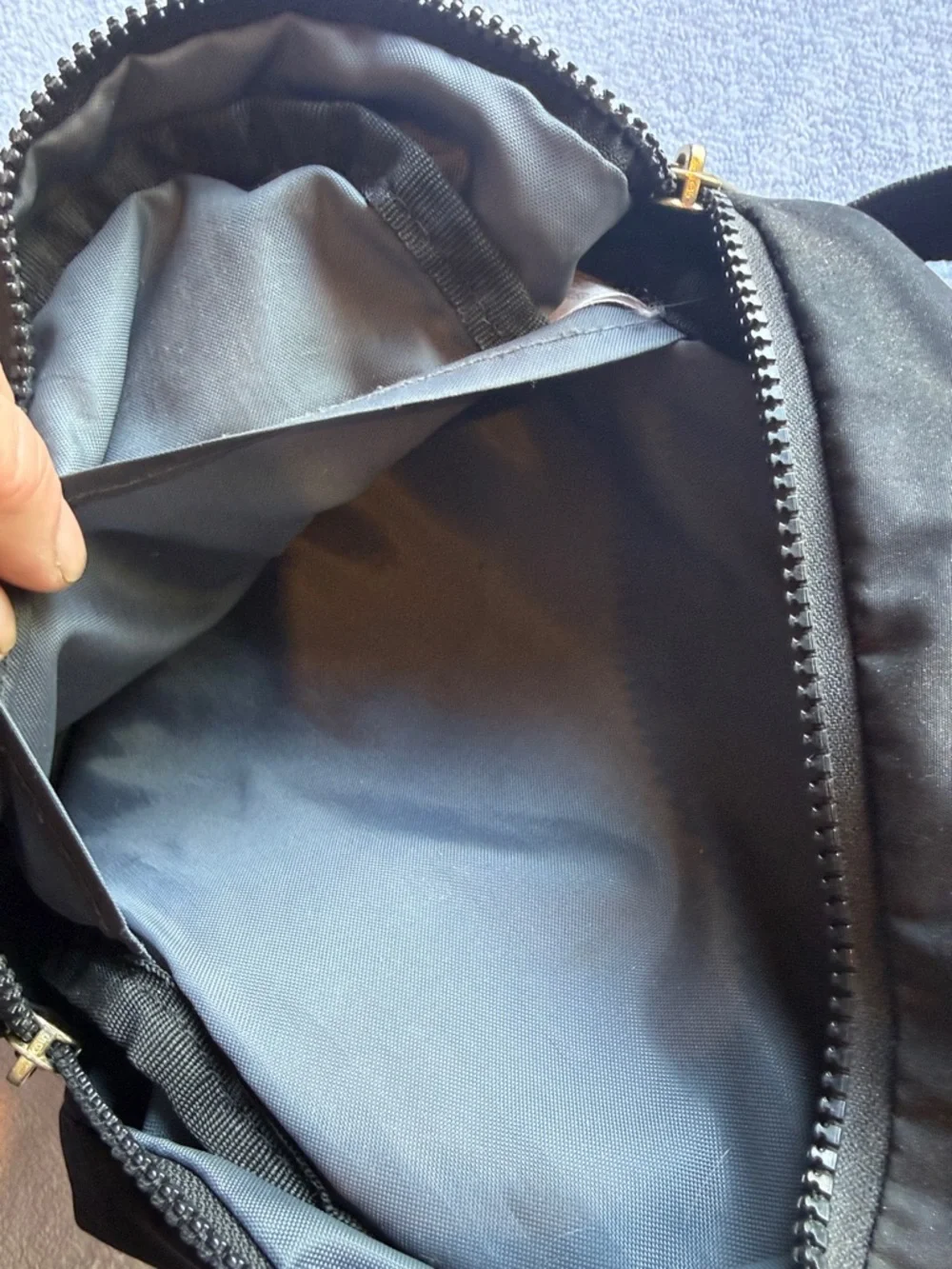 adidas Black Round Mini Backpack with Gold Zips